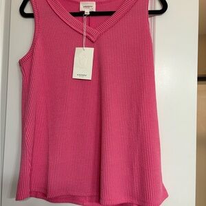 Andree Vibrant Pink Ribbed Tank Top